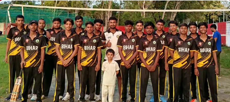 The Doon Public School cricket team in team kit before the national championship